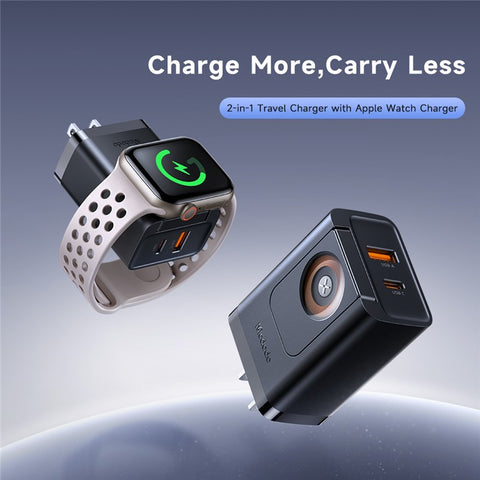 MCDODO CH-5040 MDD 2 in 1 Wall Charger with Watch Wireless Charging Portable Travel Charger 30W USB-A / USB-C