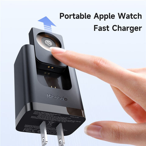 MCDODO CH-5040 MDD 2 in 1 Wall Charger with Watch Wireless Charging Portable Travel Charger 30W USB-A / USB-C