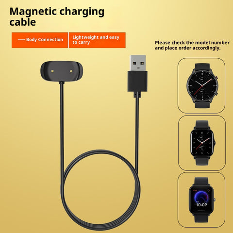 Magnetic Charger Cable for Huami Amazfit Active Edge / Bip 3 / GTS 4 Mini USB Smart Watch Charger Replacement
