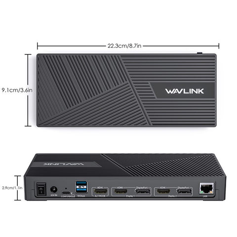 WAVLINK UG69PD25 Pro Triple 4K Display Laptop Docking Station with 100W PD Charging