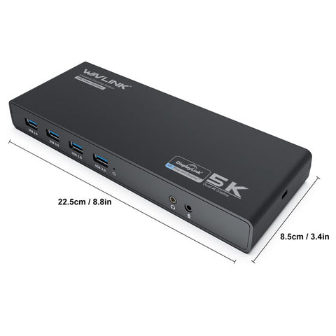 WAVLINK UG69PD6 USB-C Dual 4K Laptop Docking Station 5K / 60Hz HD Displaylink 65 / 100W PD Charging for Windows Mac OS