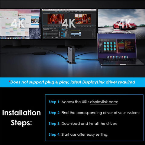 WAVLINK WL-UG69PD13Pro For MacBook M1 M2 M3 / Windows 15 in 1 Laptop Docking Station 3 HD USB C Displaylink Hub