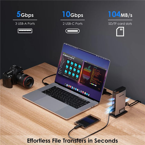 WAVLINK WL-UG69PD13Pro For MacBook M1 M2 M3 / Windows 15 in 1 Laptop Docking Station 3 HD USB C Displaylink Hub