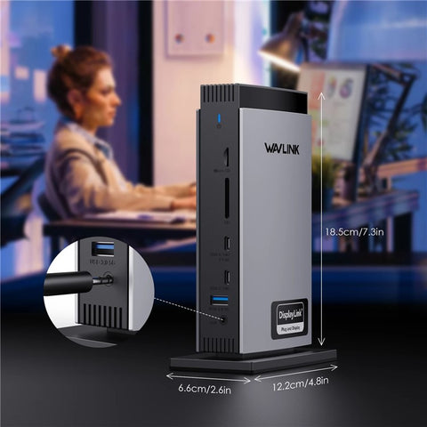 WAVLINK WL-UG69PD13Pro For MacBook M1 M2 M3 / Windows 15 in 1 Laptop Docking Station 3 HD USB C Displaylink Hub
