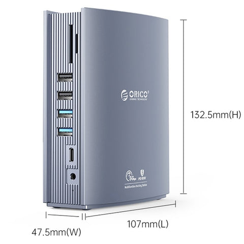ORICO CDH-15N 15-in-1 Type-C Docking Station Multifunctional Aluminum Alloy USB-C Hub with HD / RJ45 / Audio / PD 100W Output Interfaces