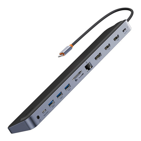 BASEUS BS-OH062 12-in-1 Type-C HUB Adapter Type-C to HDx2+USB3.0x3+PD+DP+SD / TF+RJ45+Typ