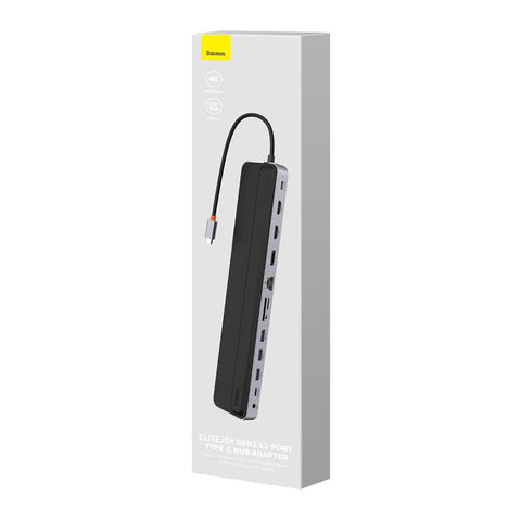 BASEUS BS-OH062 12-in-1 Type-C HUB Adapter Type-C to HDx2+USB3.0x3+PD+DP+SD / TF+RJ45+Typ