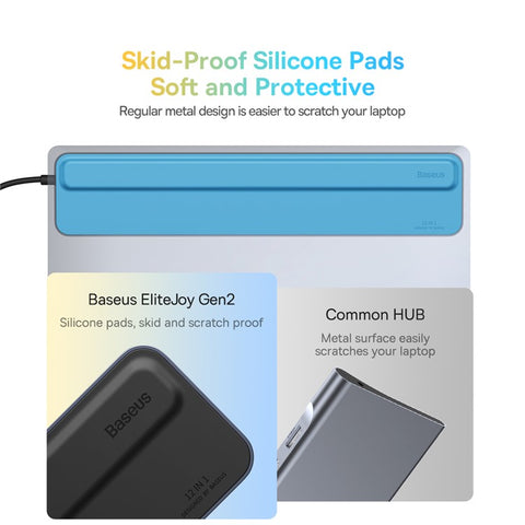 BASEUS BS-OH062 12-in-1 Type-C HUB Adapter Type-C to HDx2+USB3.0x3+PD+DP+SD / TF+RJ45+Typ