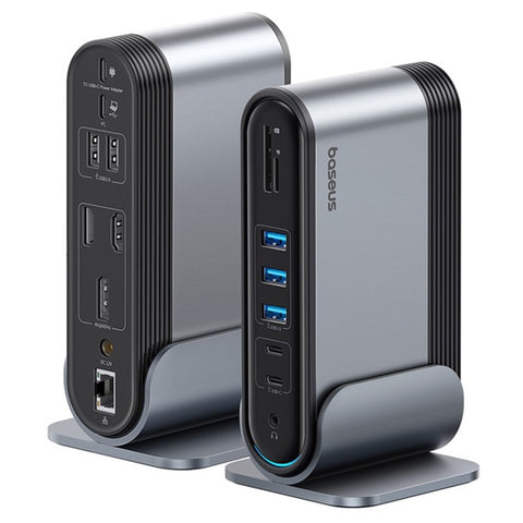 BASEUS UnionJoy 17-Port Triple-Display Docking Station 4K HD PD 100W USB3.0 Hub RJ45 SD / TF Card Reader Adapter