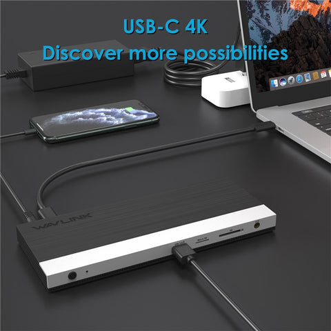 WAVLINK UMD05 12 in 1 USB C Docking Station 4K Triple Display USB Type C Hub to Dual HD Dock, DP 65W PD3.0 Charging