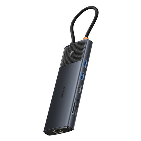 BASEUS Metal Gleam Series II 11-in-1 Triple Display USB HUB Adapter Portable Type-C Docking Station, Black