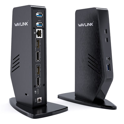 WAVLINK UG69PD5 USB 3.0 and USB-C Dual 4K Display Docking Station with DisplayPort and HD 60Hz Monitor Adapter