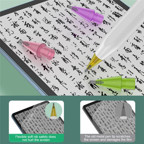 For Apple Pencil (2nd Generation) / Pencil (1st Generation) / Pencil (USB-C) / Pencil Pro Tips 2B Damping Silent