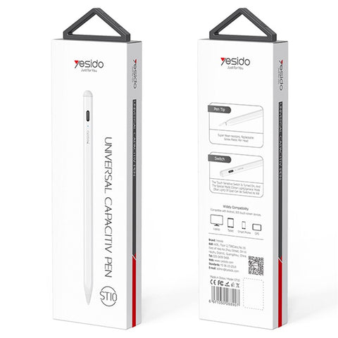 YESIDO ST10 110mAh Active Stylus Pen Aluminum Alloy Stylus Universal Compatible Dual System