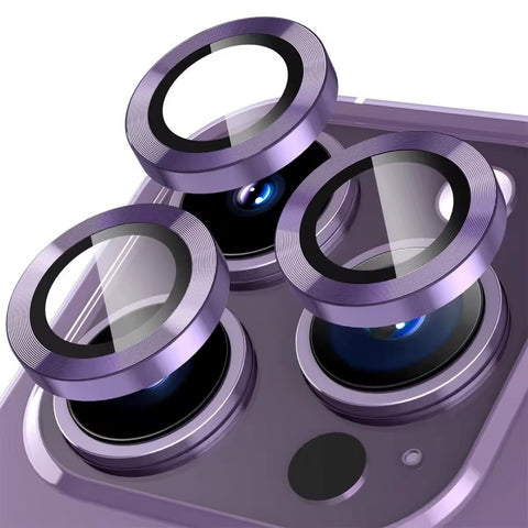 WANLONFENG For iPhone 14 Pro / iPhone 14 Pro Max Camera Lens Protector  Metal CD Texture Tempered Glass Lens Film