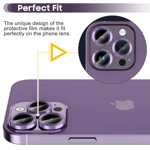 WANLONFENG For iPhone 14 Pro / iPhone 14 Pro Max Camera Lens Protector  Metal CD Texture Tempered Glass Lens Film