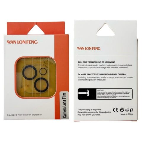 WANLONFENG For Samsung Galaxy S25 Camera Lens Protector  HD Clear Silk Printing Lens Film with Cleaning Cloth