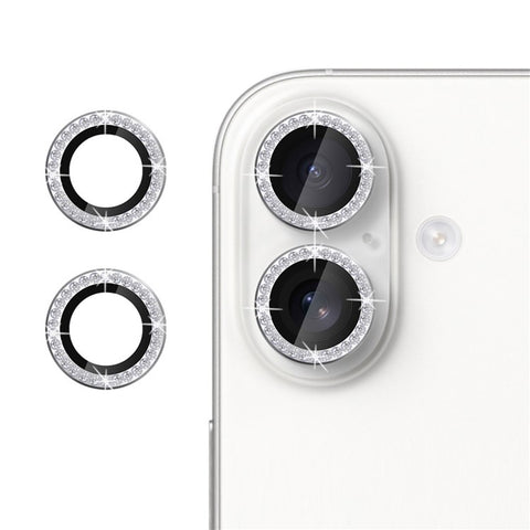 KALEBOL KLB-LPC003 For iPhone 16  /  16 Plus Camera Lens Protector Diamond Ring Design Tempered Glass Lens Film