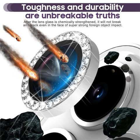 KALEBOL KLB-LPC003 For iPhone 16  /  16 Plus Camera Lens Protector Diamond Ring Design Tempered Glass Lens Film