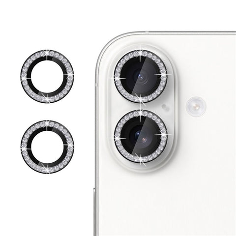 KALEBOL KLB-LPC003 For iPhone 16  /  16 Plus Camera Lens Protector Diamond Ring Design Tempered Glass Lens Film