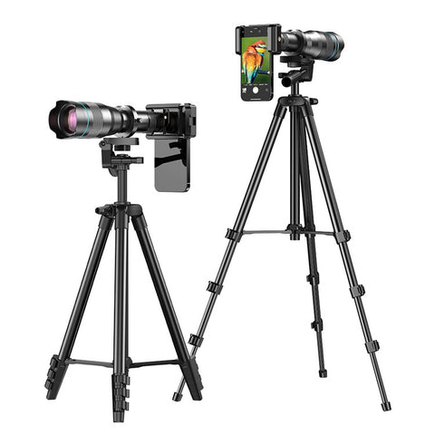 APEXEL APL-60XFR50 60X Telephoto Lens Tripod Set Multi-Layer Coated HD 50mm Phone Monocular for Birds Watching, Concert