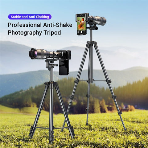 APEXEL APL-60XFR50 60X Telephoto Lens Tripod Set Multi-Layer Coated HD 50mm Phone Monocular for Birds Watching, Concert