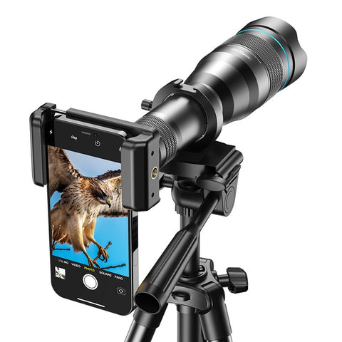 APEXEL APL-60XFR50 60X Telephoto Lens Tripod Set Multi-Layer Coated HD 50mm Phone Monocular for Birds Watching, Concert