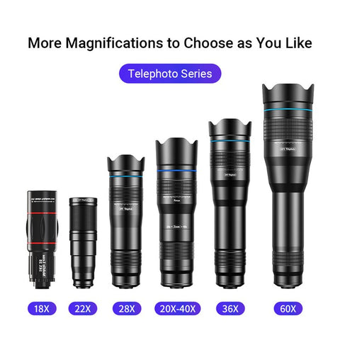 APEXEL APL-20-40XCR50 20-40X Zoom Telephoto Lens Tripod Set for Birds Watching, Concert, Multi-Layer Coated HD Phone Monocular
