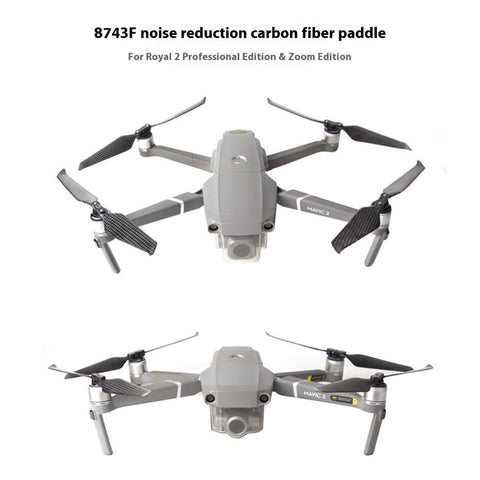 1 Pair For DJI Mavic 2 Pro  /  Zoom 8743F Low Noise Carbon Fiber Propellers OEM RC Drone Replacement Part (Without Logo)