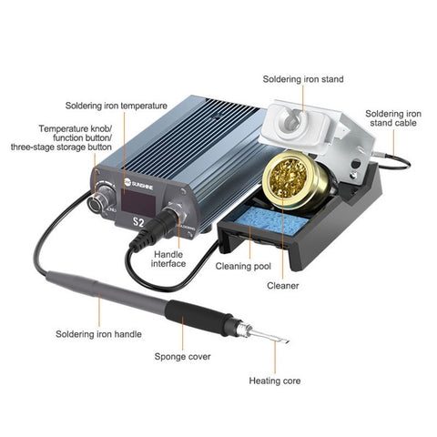 SUNSHINE S2 Precise Soldering Station Digital Display Soldering Station for C210 Soldering Iron Tips