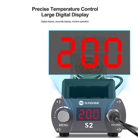SUNSHINE S2 Precise Soldering Station Digital Display Soldering Station for C210 Soldering Iron Tips