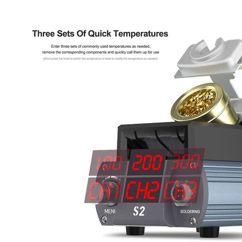 SUNSHINE S2 Precise Soldering Station Digital Display Soldering Station for C210 Soldering Iron Tips