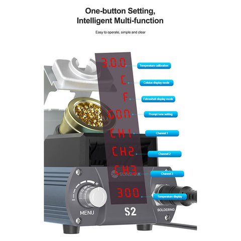 SUNSHINE S2 Precise Soldering Station Digital Display Soldering Station for C210 Soldering Iron Tips