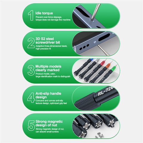 RELIFE RL-726 3D Precision Torque Screwdriver Extra Hard S2 Steel Bit