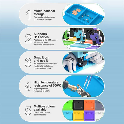 RELIFE RL-004M-B11 Microscope Base Silicone Pad High Temperature Resistance 500℃ Mat