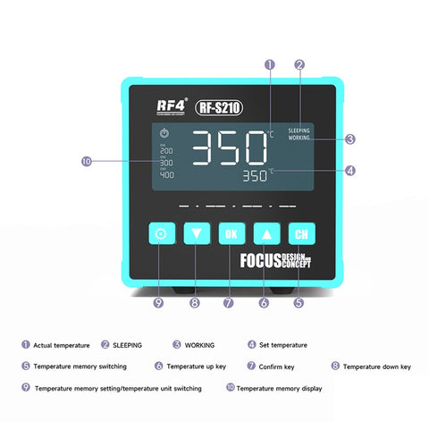 RF4 RF-S210 Smart Temperature Controlled Soldering Station for Repair Work