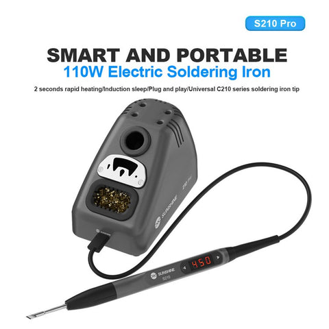 SUNSHINE 210 Pro Smart Portable Soldering Iron Station Temperature Control for Phone PCB Repair