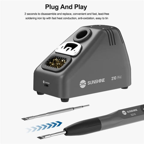 SUNSHINE 210 Pro Smart Portable Soldering Iron Station Temperature Control for Phone PCB Repair