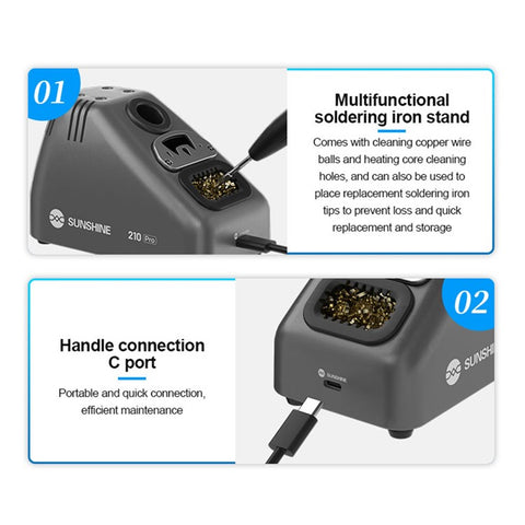 SUNSHINE 210 Pro Smart Portable Soldering Iron Station Temperature Control for Phone PCB Repair