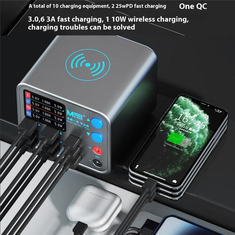 MAANT Multi Port Charger 9 Ports Intelligent Mobile Phone Wireless Charging Station with Digital Display