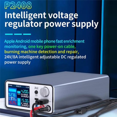 AIXUN P2408 Intelligent Stabilized Power Supply for iPhone Android Fast Charge Detection DC Adjustable 24V / 8A