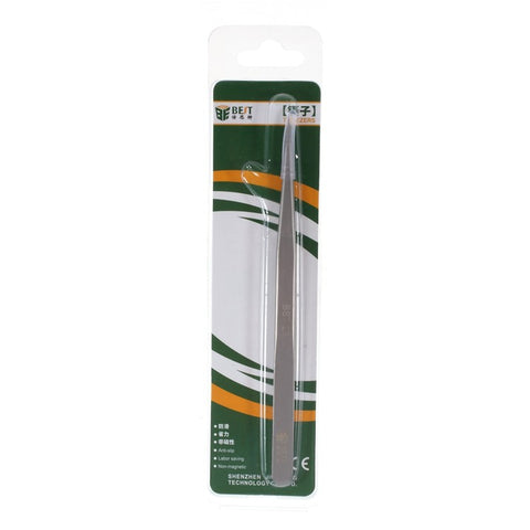 BEST BST-23 Stainless Steel Straight Tip Jump Wire Tweezers for Mobile Phone Motherboard Repair