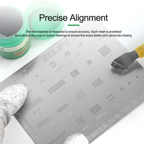 RELIFE RL-044 LCD Screen/Original Color/Face IC Planting Tin Network Mesh for iPhone 6S