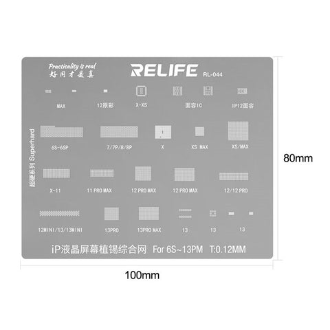 RELIFE RL-044 LCD Screen/Original Color/Face IC Planting Tin Network Mesh for iPhone 6S