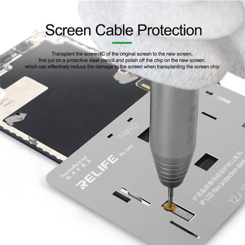 RELIFE RL-044 4Pcs/Set LCD Screen Planting Tin Network Mesh + Steel Cable Protecting Mesh for iPhone 6S
