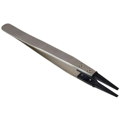 BEST BST-242 Stainless Steel Handle Anti-Static PPS Tweezers Mobile Phone Tablet Repairing Tool