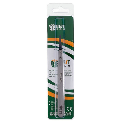 BEST BST-249 Professional Anti-Static Tweezers Mobile Phone Tablet Repairing PPS Plastic Head Tweezers