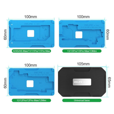 RELIFE RL-601T 14-in-1 Mid-Layer Tin Planting Platform Fixture Set for iPhone X-13 Pro Max Multifunctional Phone Repair Tools