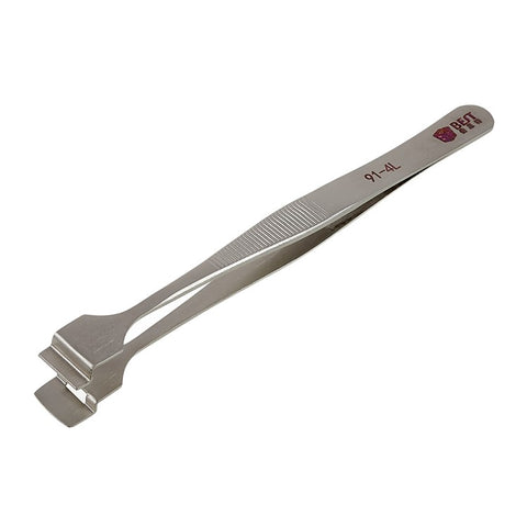 BEST BST-91-4L Stainless Steel Crystal Wafer Tweezers L-shaped Anti-slip Clips Tools for Mobile Repair