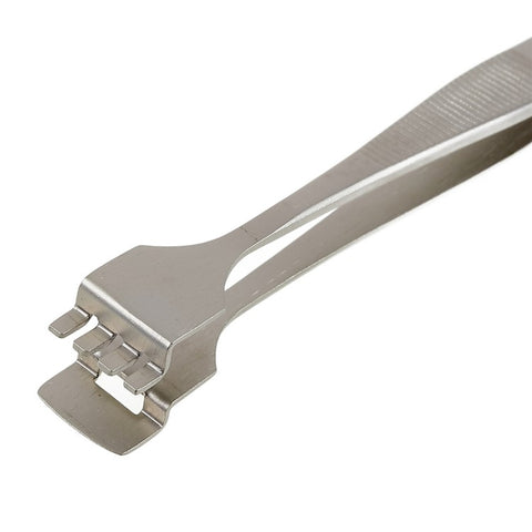 BEST BST-91-4T 1.2cm Tooth-shaped Crystal Wafer Tweezers Stainless Steel Maintenance Repair Tool Anti-Static Model Making Tool